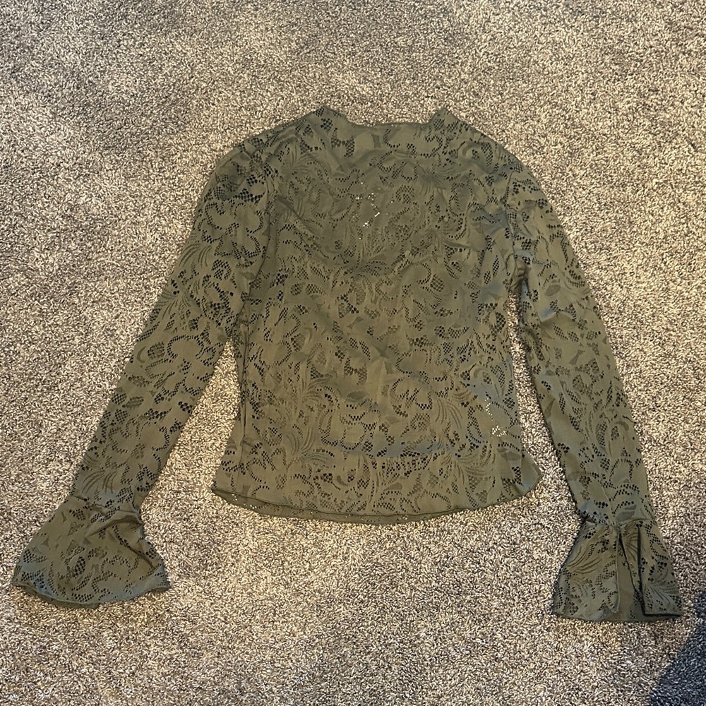 Jessica Simpson Olive Lace Blouse